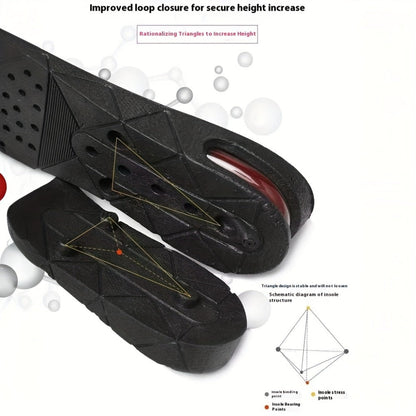 Height Increase Insoles 4-Layer Air Cushion Heel Lift Elevator Shoe Inserts 1 Pair Men Women Adjustable 1.2 to 3.5 Inch Taller Insole