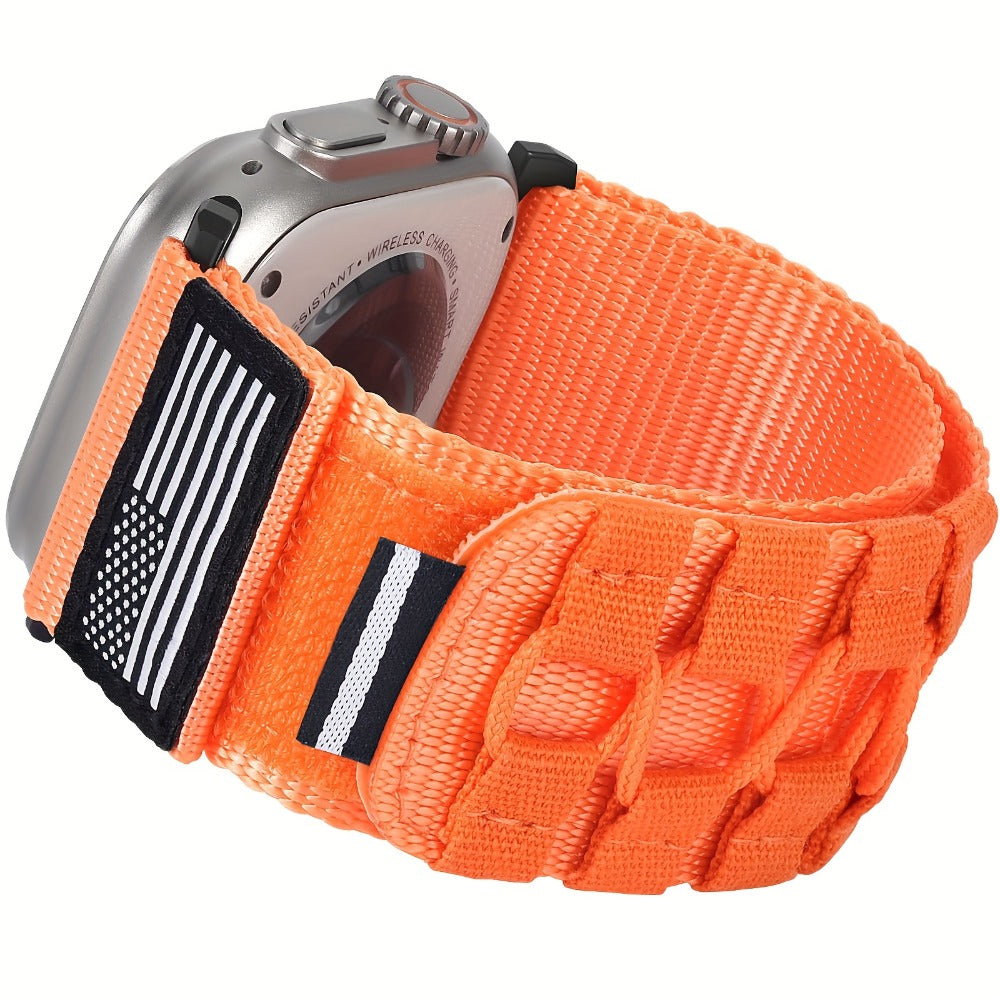 Rugged Nylon Apple Watch Band Men Sport Loop Woven Adjustable Hook Loop Strap Compatible for an Everyday Personal Care Routine