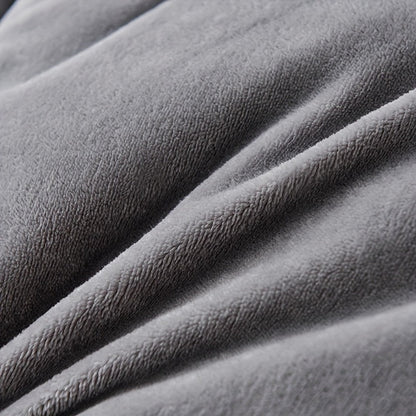 Reversible Milk Velvet Comforter Soft Quilted Blanket 100% Polyester Plush Fleece Bedding All Season Machine Washable for Home Hotel Queen