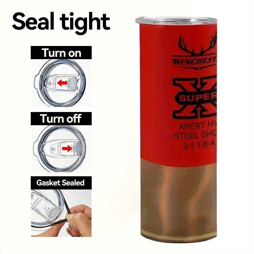 Insulated Tumbler 20oz Antler and Bullet Hunting Graphic with Stainless Steel, Lid and Straw