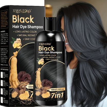 Hair Color Shampoo, YANYUTONG 7-in-1 100ml Bottle with Brown, Chestnut Brown or Black Options