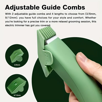 Electric Body Hair Trimmer for Women and Men with Replaceable Ceramic Blades – USB Rechargeable IPX5 Waterproof Pubic Groin Bikini Trimmer