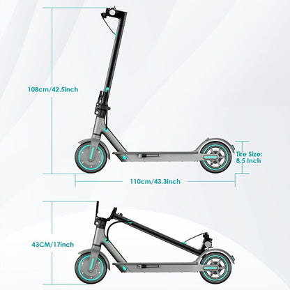 350W Foldable Electric Scooter for Adults 8.5 Inch Solid Tires 3-Speed LCD with the Listed Color, Size or Set Options for Everyday Use
