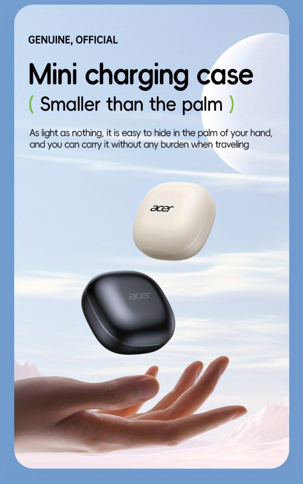 Wireless Earbuds Acer OHR501 Bluetooth 5.4 Semi-In-Ear with Touch Controls, Type-C Case and Eight Colors
