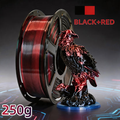 Dual Color PLA Filament 1.75mm 250g Vacuum Packed – Neatly Wound High Precision ±0.02mm Smooth Printing Two-Tone Gradient 3D Printer