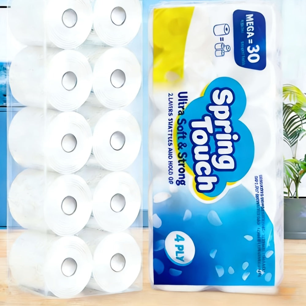 Toilet Paper Bulk 10 Roll 4-Ply Super Soft Thick Undyed Bath Tissue – Strong & Durable No Crumble Bathroom Tissue Rolls for Home, Hotel