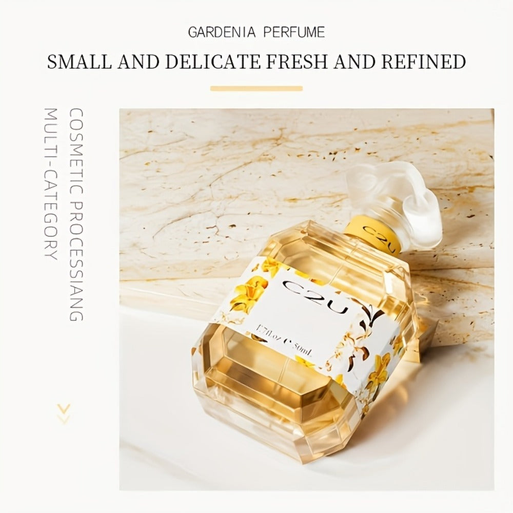 Eau de Toilette Gardenia Fragrance for Women 50ml Spray in Faceted Bottle and Floral Boxed Presentation