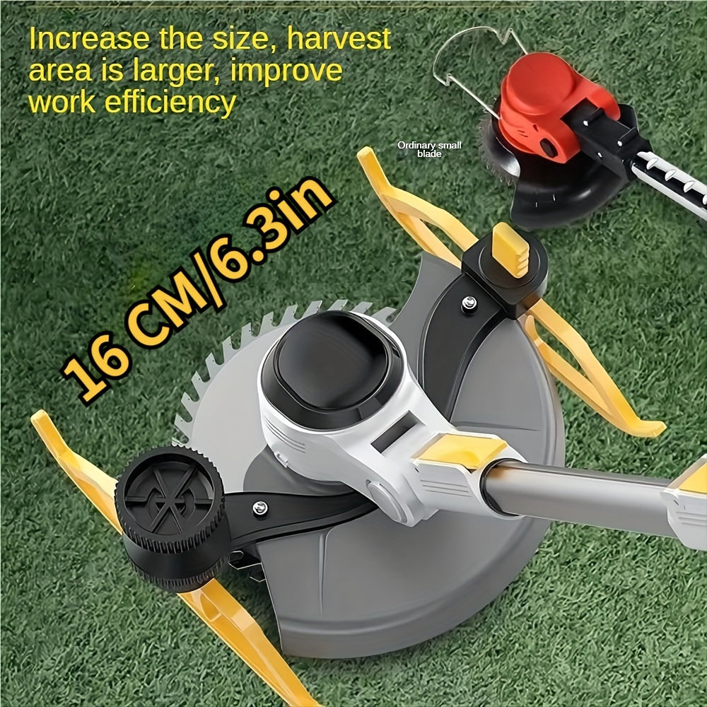 Electric Lawn Mower Cordless 110-240V Lithium-Ion Battery 4A Power with LCD Display Adjustable Cutting for Garden, Patio and Yard Use