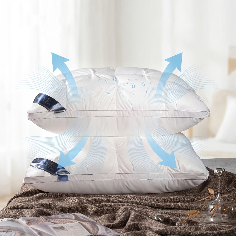 Pillows 2 Pack Queen King Size – Luxury Hotel Quality Deep Sleep Neck Support Pillow High Fluffiness Soft Breathable Fabric All Season Bed