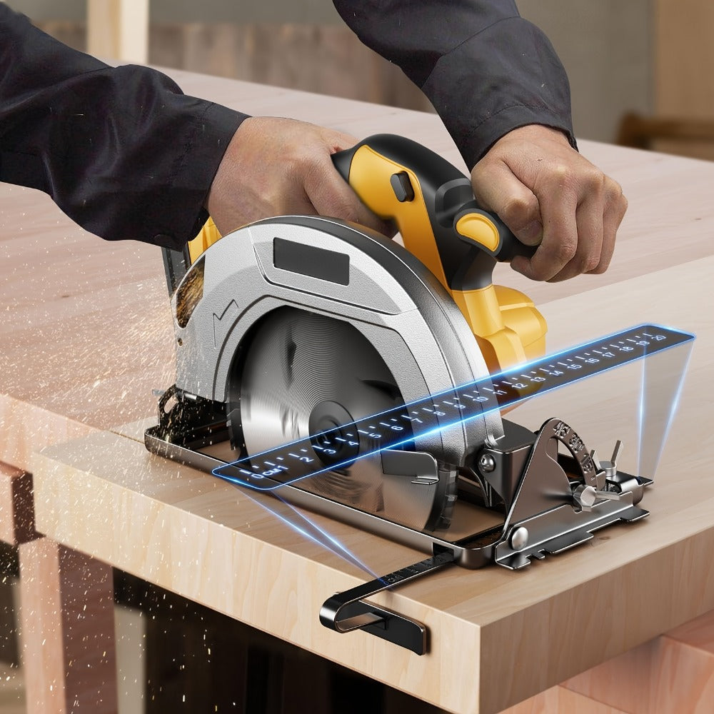 Cordless Circular Saw Compatible with DeWalt 20V MAX Battery, 7-Inch Brushless Electric Saw, 0-50° Bevel