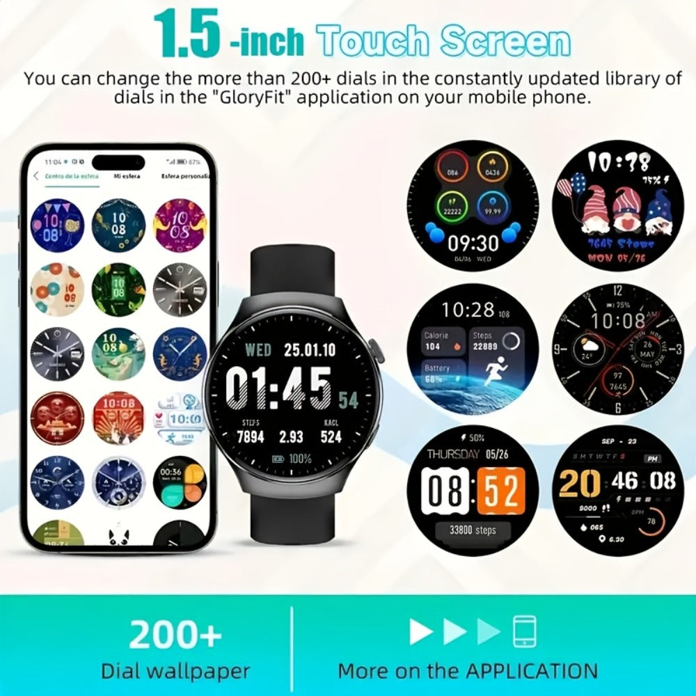 Smartwatch Alarm with Silicone Strap – Wireless Calling, Pedometer, Calorie Tracker, Music Playback, Remote Camera & Multi-Sport Modes