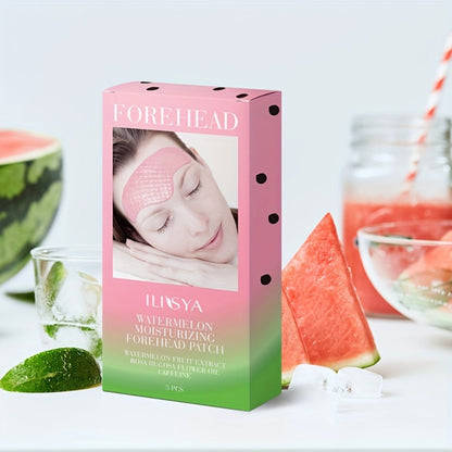 Watermelon Forehead Patches 15pcs Caffeine Collagen Niacinamide Ultra Hydrating Moisturizing Brightening De-Puffing Daily Facial Skin Care