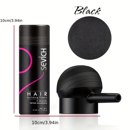 Keratin Hair Fibers 3-Piece Kit with Spray Pump & Optimizer, Instant Thickening Powder for Thinning Hair & Beard