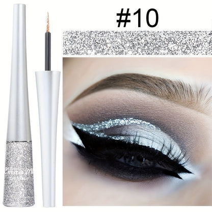 Glitter Liquid Eyeliner Set 16 Colors Waterproof Shimmer Metallic Eye Liner Pen Kit – Long-Lasting Smudge-Proof Sparkle Eye Makeup for Party