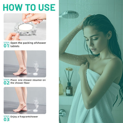 Twenty Assorted Shower Steamer Tablets with Six Fragrance Labels in a Teal Resealable Gift Bag