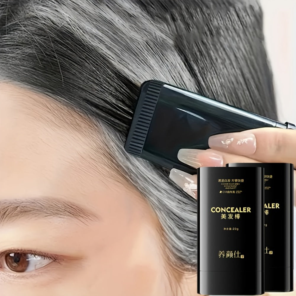 Gray Root Touch-Up Stick with Built-in Comb – Waterproof Sweatproof Instant Gray Coverage | Easy Twist Applicator | Plant-Based Squalane