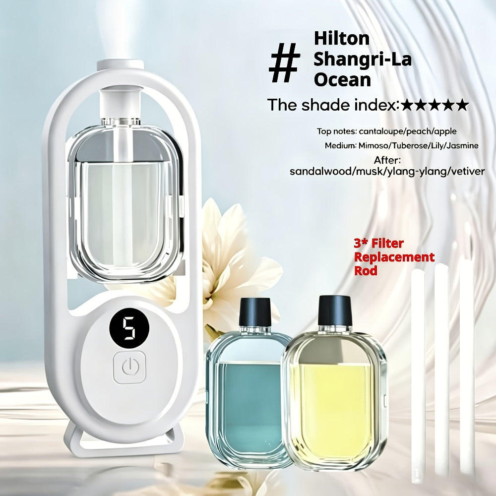 USB Essential Oil Diffuser with Five-Level Display, Multicolor Light and One-, Three- or Five-Bottle Bundles