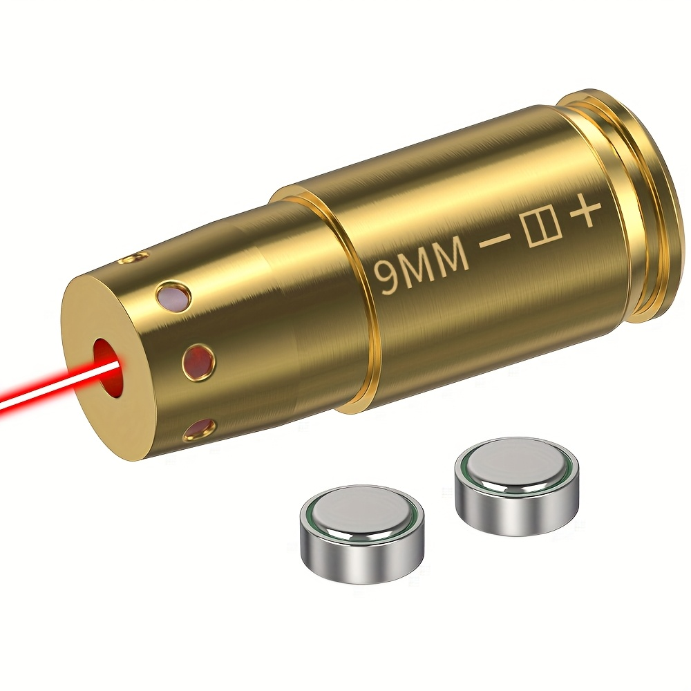 Red Laser Bore Sighter Multi-Caliber Firearms Calibration Tool 9mm 45ACP 308Win 223Rem 12GA 7.62 38SPL 44Mag Battery Included for Shooting
