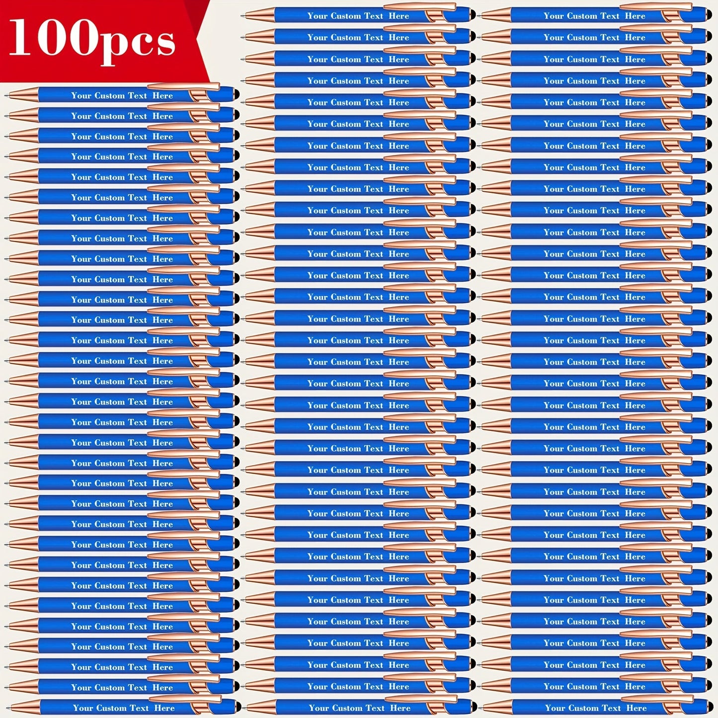 Custom Engraved Ballpoint Pen Set 100pcs, Personalized Metal Luxury Pens Bulk, Engraved Writing Instruments for Wedding, Corporate Gifts