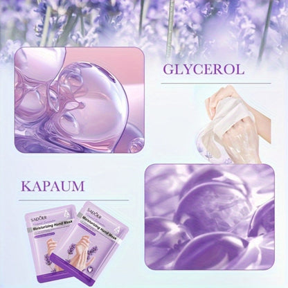 Moisturizing Hand Mask Gloves Glycerin & Lavender 4 & 8 Pairs – Natural Essential Oil Deep Hydrating Hand Spa Treatment