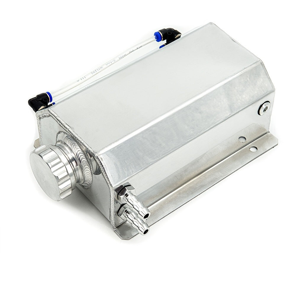Coolant Overflow Reservoir Tank – 2L Universal Polished Aluminum Expansion Catch Can, Radiator Coolant Recovery Tank for Chevy, GMC