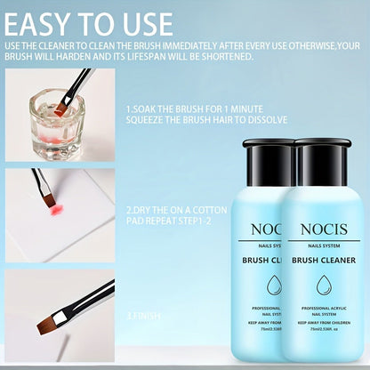 Acrylic Nail Brush Cleaner & Conditioner 2-Pack Wash Pen for Home and Salon Manicures, with the Listed Configuration