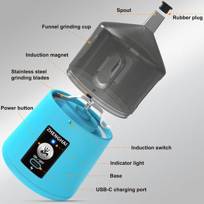 Electric Herb Grinder 150W USB-C Rechargeable - Dual Mode Pulse & Auto, Fast Grinding Dry Spices & Herbs
