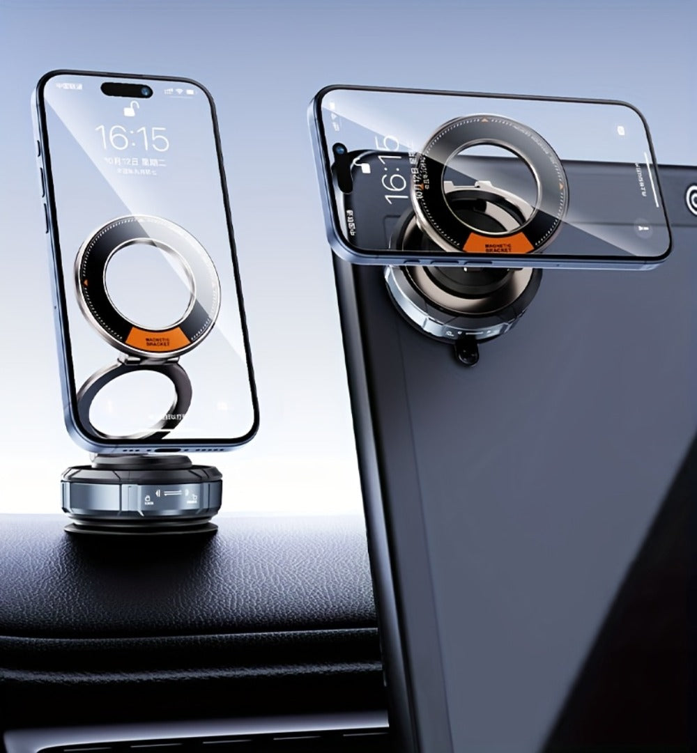 Magnetic Car Phone Holder 22 N55 Magnets 2400gf Force & 78LB Suction – 360° Adjustable Aluminum Alloy Mount with Cooling Vent Design |