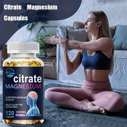Magnesium Citrate Capsules 1000mg 120 Count for Bath Time, Home Spa and Personal Care, with the Listed Configuration