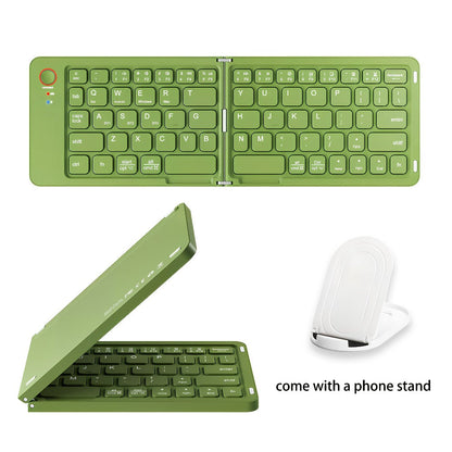 Double-Fold Pocket Bluetooth Keyboard Rechargeable Ultra- Travel Wireless Keyboard Compatible for an Everyday Personal Care Routine