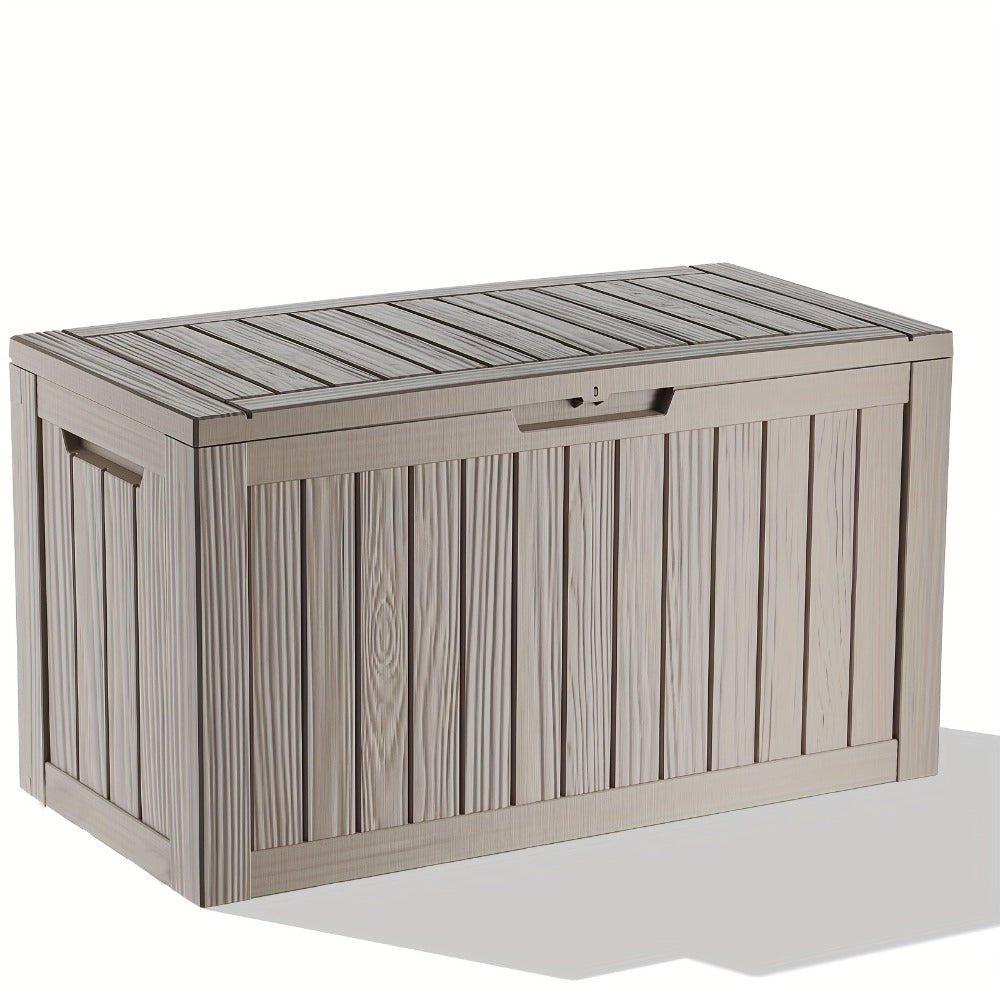 Large Resin Deck Box Lockable Outdoor Storage 80/100 Gallon, 345L UV Patio Storage Box for Garden, Patio and Yard Use
