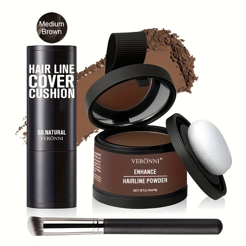 Hair Root Concealer Powder with Brush - Instantly Covers Gray Roots & Thinning Hairline, Plant-Based Keratin Formula