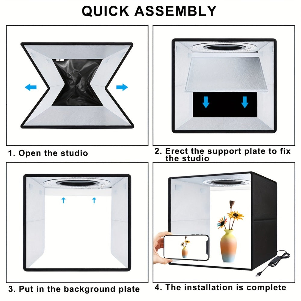 LED Photo Studio Light Box Folding Photography Shooting Tent with 12 Color Backdrops for an Everyday Personal Care Routine