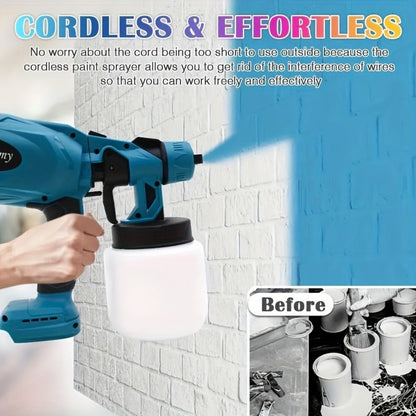 HVLP Paint Sprayer Electric Spray Gun with 3 Spray Patterns & 27oz Container, Cordless Airless Sprayer for House Painting
