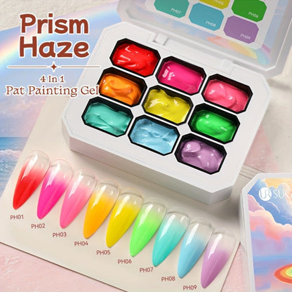 Gel Nail Polish 4-in-1 Nine-Color Palette for Ombre, Stamping, Painting and Powder Nail Art