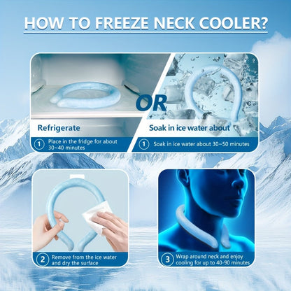 Cooling Neck Ring 3-Pack – Wearable Ice Gel Tube Wrap for Hot Weather, Outdoor Sports, Heat Relief & Hot Flashes, Freezes at 28°C