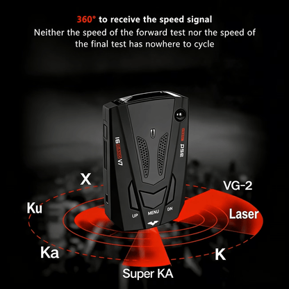Radar Detector for Cars V7 Upgraded Chip 360 Degree Signal Reception City Highway Mode Compact Design Long Range Detection Speed Camera
