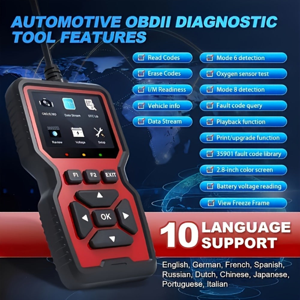 OBD2 Scanner Tool V519 – Professional Code Reader for Check Engine Light, Live Data & Diagnostic Trouble Codes | Works on All 1996+ Cars