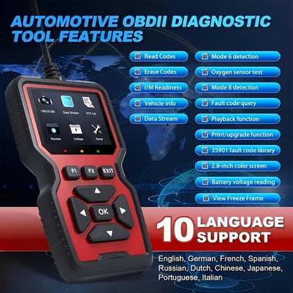 OBD2 Scanner Tool V519 – Professional Code Reader for Check Engine Light, Live Data & Diagnostic Trouble Codes | Works on All 1996+ Cars