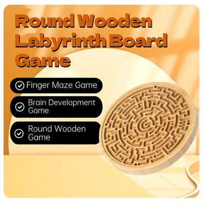 Wooden Maze Balance Board with Steel Ball, Brain Training Puzzle Game for Kids & Adults, Hand-Eye Coordination