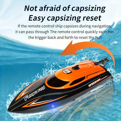 RC Speedboat 30KM/H with LED Night Navigation Lights with the Listed Color, Size or Set Options for Everyday Use
