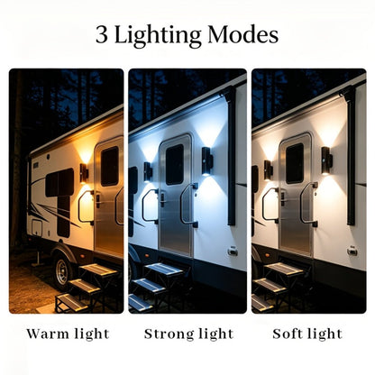Motion Sensor Wall Lights 4-Pack – Rechargeable Magnetic Dual-Head LED Night Light, RGB & Tri-Color, Wireless for RV, Bedroom, Stairs