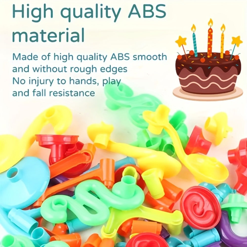 Marble Run Set Building Blocks for Kids 112/147pcs with Glass Marbles with the Listed Color, Size or Set Options for Everyday Use
