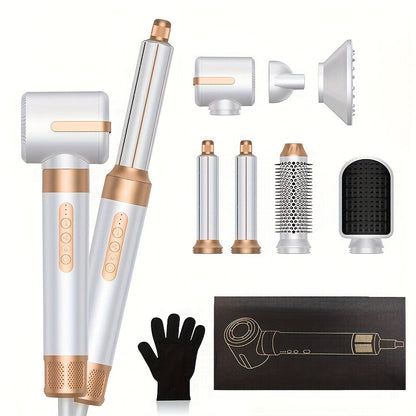7-in-1 Hot Air Brush Hair Styling Tool with 110, 000 RPM Motor, Diffuser and Attachment Set