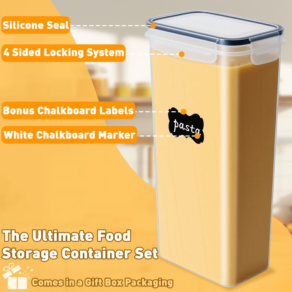 Food Storage Containers 8-, 16-, 30- or 32-Piece Rectangular Pantry Box Set with Matching Lids