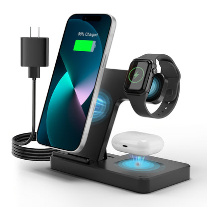 Wireless Charging Station, Foldable 3-in-1 15W MagSafe-Compatible Stand with Adapter-Option Variants for Apple Devices