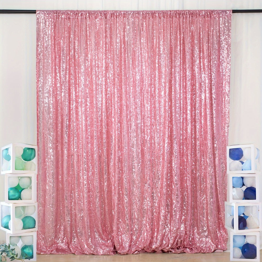 Sequin Backdrop Curtain for Party Wedding – 4x8ft Shimmering Glitter Curtain for Birthday Photo Booth Stage Decoration, Easy Hang