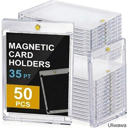 35pt Magnetic Trading Card Holders with Recessed Corners in 25, 50 or 100 Piece Pack Options