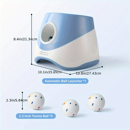 Dog Ball Launcher Automatic – 3-Speed Adjustable Ball Thrower Machine with 3 Chew-Proof Tennis Balls, Safe Low Voltage Under 36V
