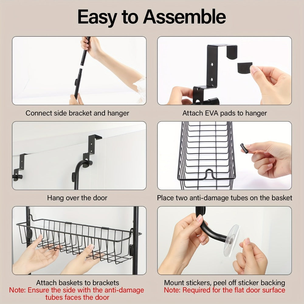 Over-the-Door Metal Organizer Rack 6 & 8 Tier – Pantry Storage, Spice Rack, Kitchen Cabinet Organizer, Holds Up to 80 Lbs